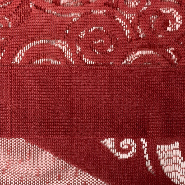 Штора для кухни Garderoba 60х245 см цв.розовый, на туннели, пэ 100%