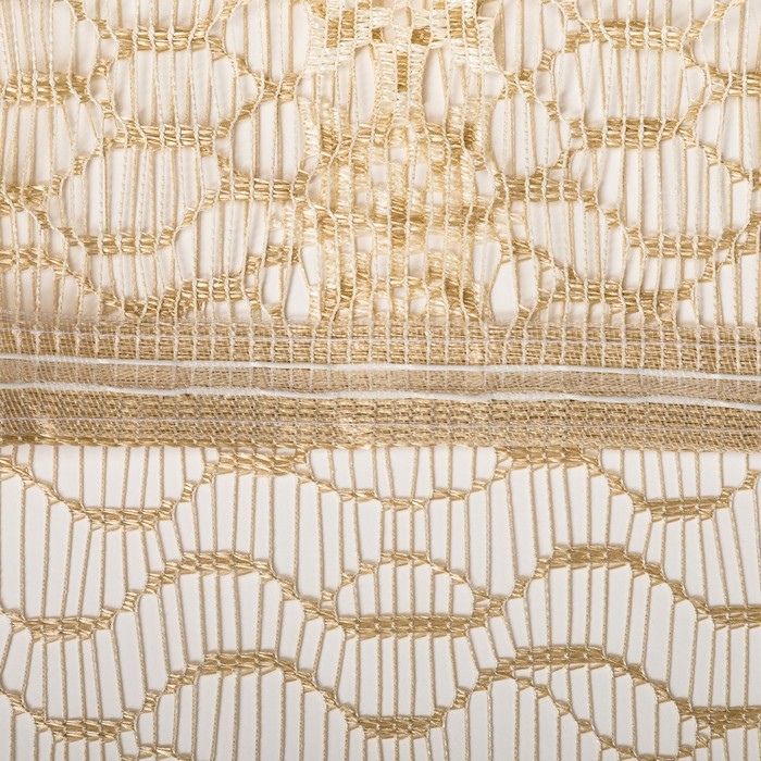 Штора для кухни 160х300 см цв.золотой, на шторной ленте, пэ 100%