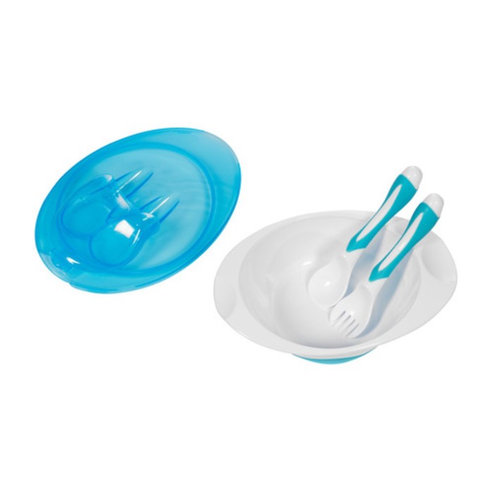 Тарелочка Baby Ono с вилкой и ложкой, МИКС