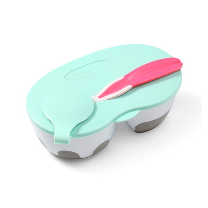 Тарелочка Baby Ono с отделениями и ложечкой, бирюза