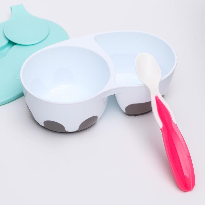 Тарелочка Baby Ono с отделениями и ложечкой, синий