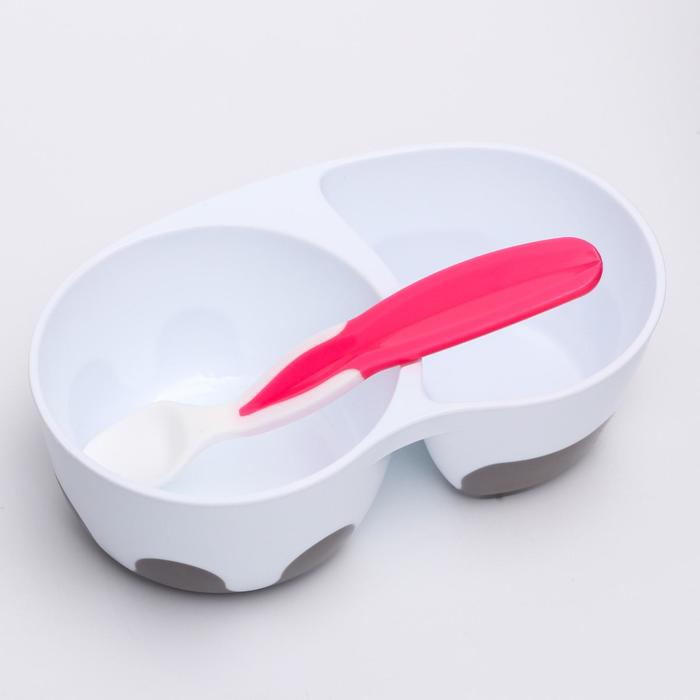 Тарелочка Baby Ono с отделениями и ложечкой, синий