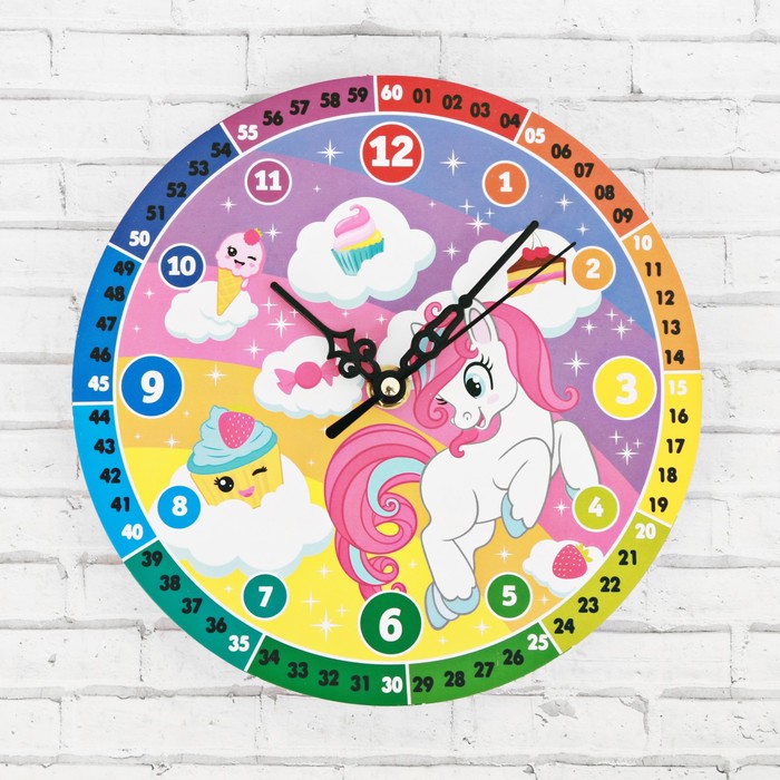 Часы обучающие "Единорог", 20 см