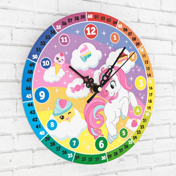 Часы обучающие "Единорог", 20 см