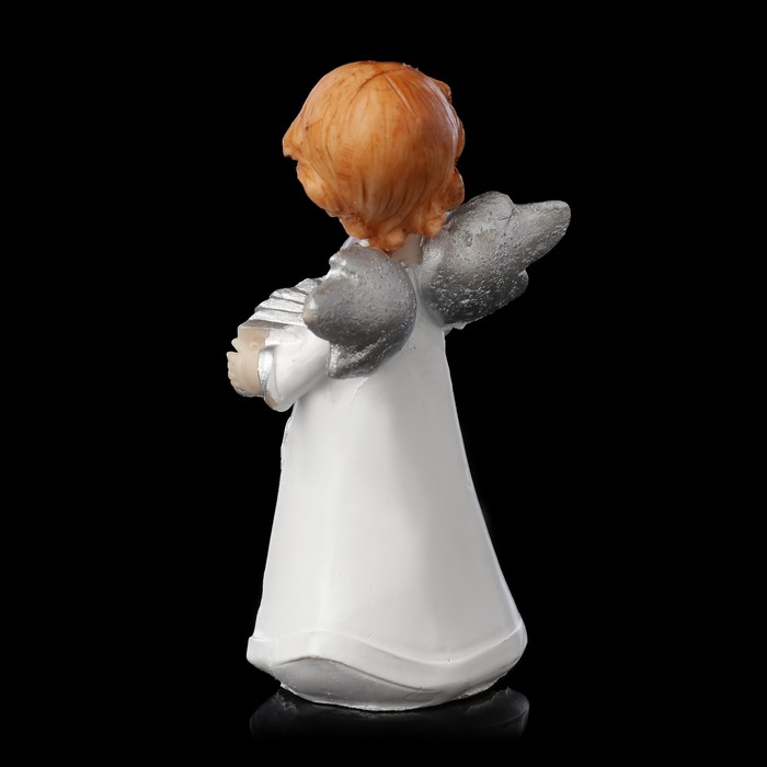 Сувенир полистоун "Ангел с серебристыми крыльями в платье в звёздочку" МИКС 10,3х4,6х6 см