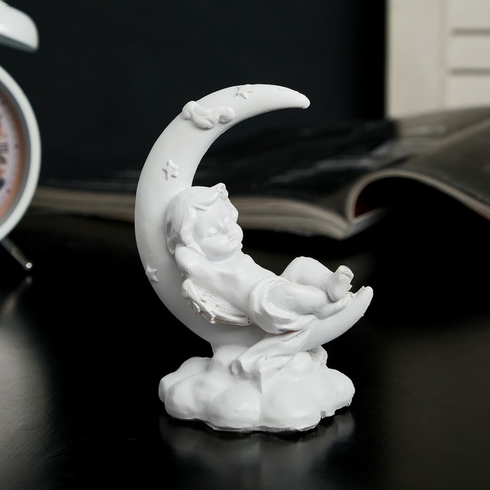Сувенир полистоун "Белоснежный ангел на месяце" МИКС 12,2х10х6,3 см