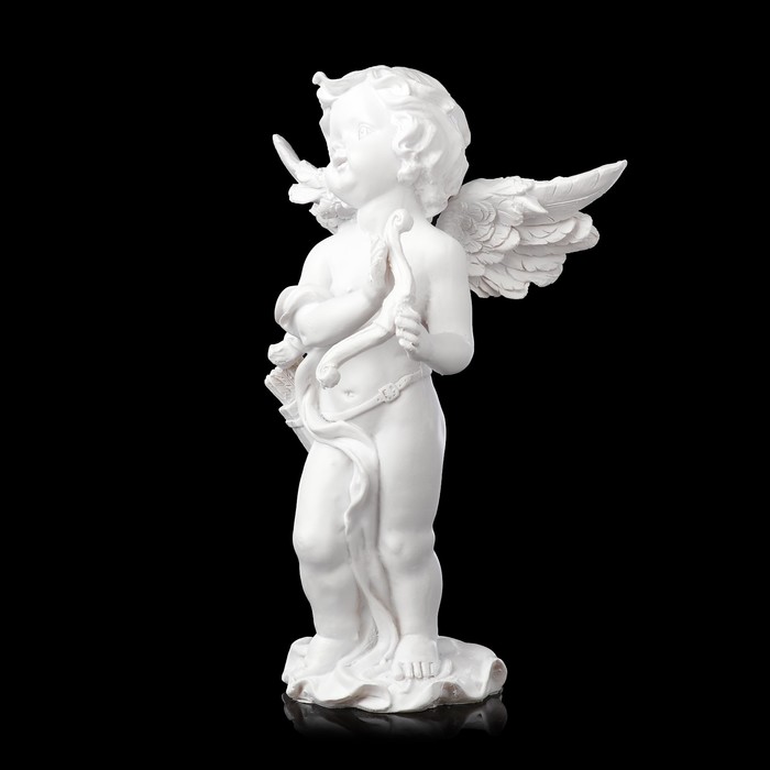 Сувенир полистоун "Белоснежный ангел-купидон" 26х16,5х10,3 см