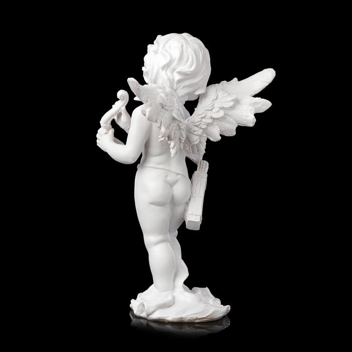 Сувенир полистоун "Белоснежный ангел-купидон" 26х16,5х10,3 см