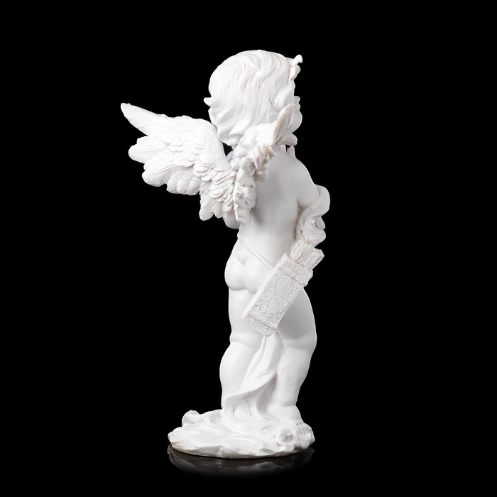 Сувенир полистоун "Белоснежный ангел-купидон" 26х16,5х10,3 см