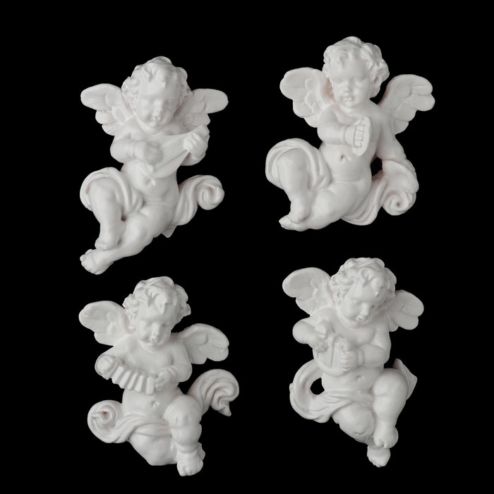 Магнит полистоун "Белоснежный ангел музыкант" МИКС 5,3х4,5 см