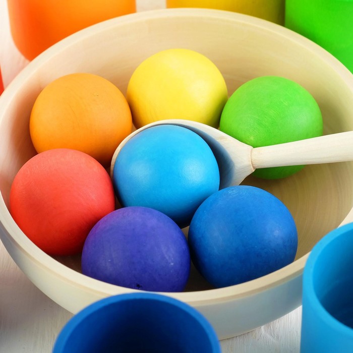 Сортер "Шарики и ступки. Радуга", 7 цветов