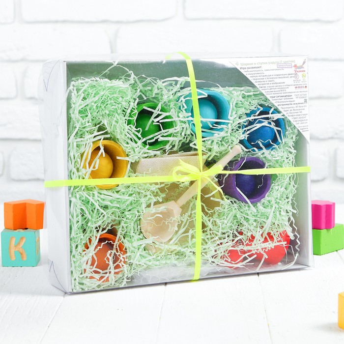 Сортер "Шарики и ступки. Радуга", 7 цветов