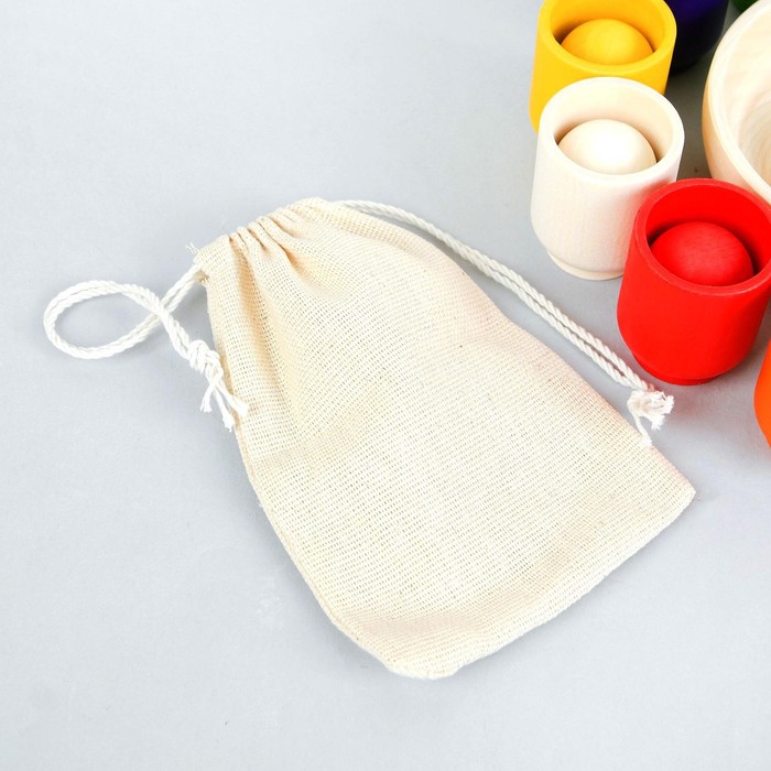 Сортер "Шарики и ступки", маленькие, размер ступки: 3,5 × 3,5 × 5 см