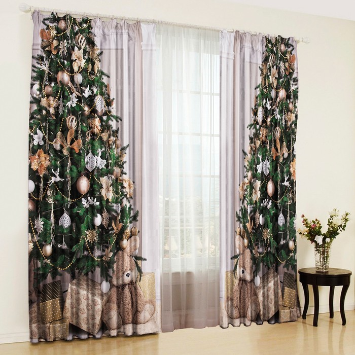 Шторы Чудеса 147х267 +/- 3см 2 шт, габардин, п/э