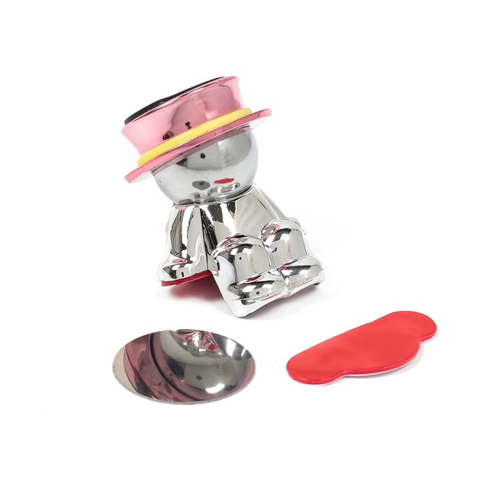 Держатель телефона магнитный, человечек розовый