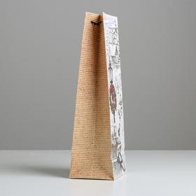 

Пакет под бутылку крафтовый «Праздники», 12 × 36 × 10 см