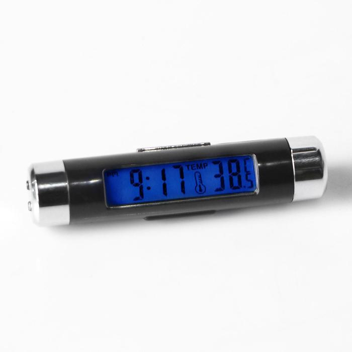 Часы-термометр автомобильные в дефлектор часы термометр автомобильные с подсветкой черный