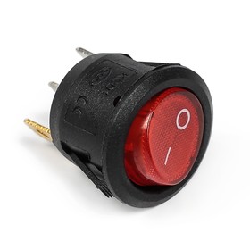 Выключатель клавишный с подсветкой, диаметр 23 мм, красный Ош