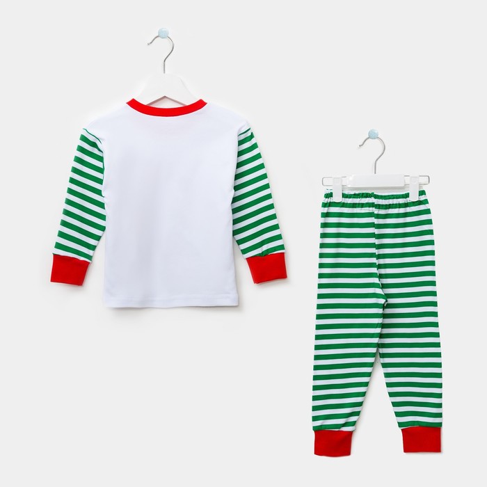 Пижама детская, размер 68, рост 134 см, белый/зеленый(Лось Б)