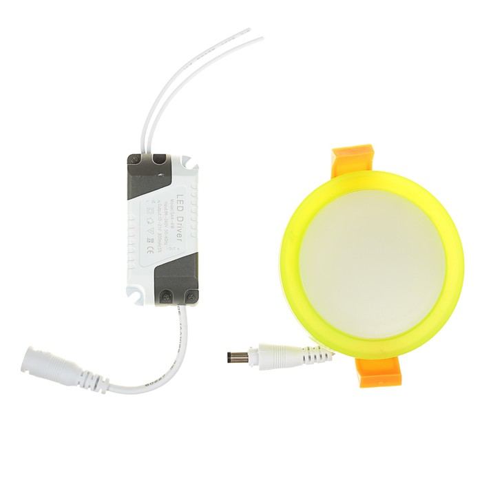 Светильник точечный светодиодный Luazon R-04, круглый, 80 мм, 7 Вт, 4000 К, 220В зеленый