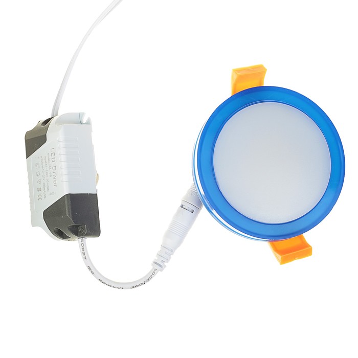 Светильник точечный светодиодный Luazon R-05, круглый, 80 мм, 7 Вт, 4000 К, 220В синий