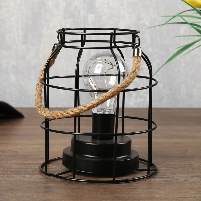 Лампа настольная лофт "Интрига" белая 3АА 16х16х19 см