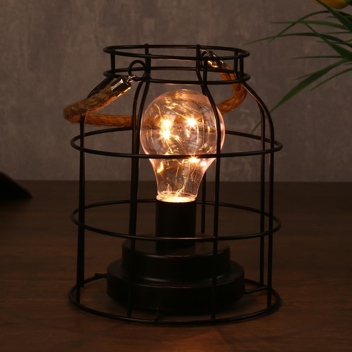 Лампа настольная лофт "Интрига" белая 3АА 16х16х19 см