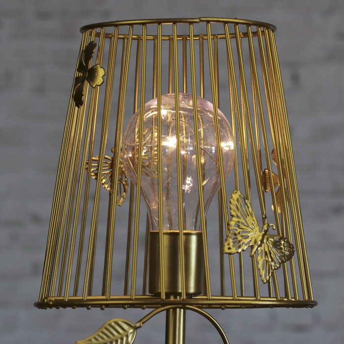 Лампа настольная лофт "Сад" золото 3ААА 14,5х14,5х30 см