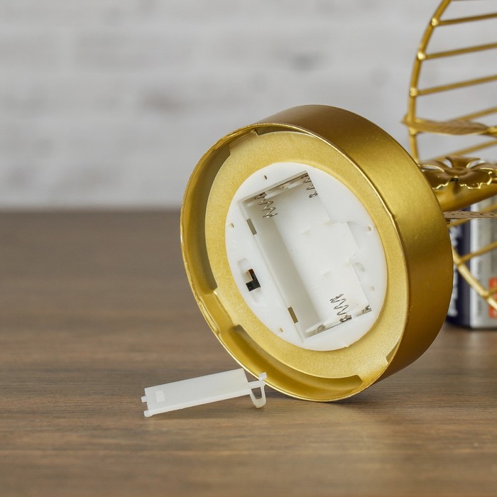 Лампа настольная лофт "Сад" золото 3ААА 14,5х14,5х30 см