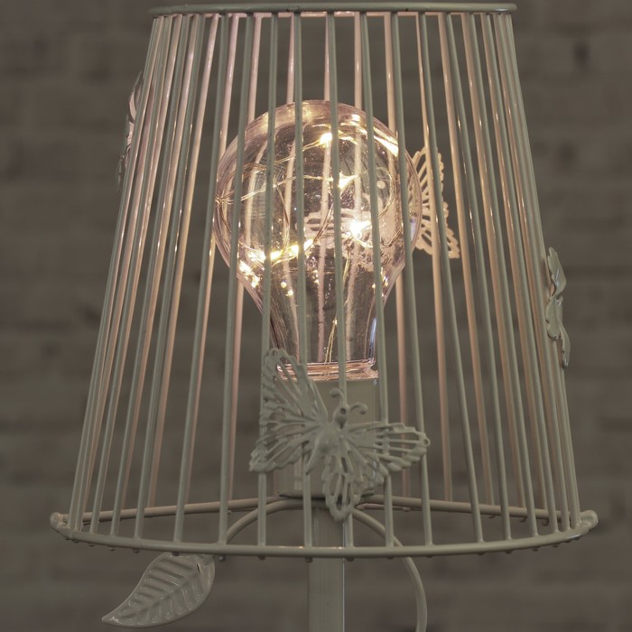 Лампа настольная лофт "Сад" белая 3ААА 14,5х14,5х30 см