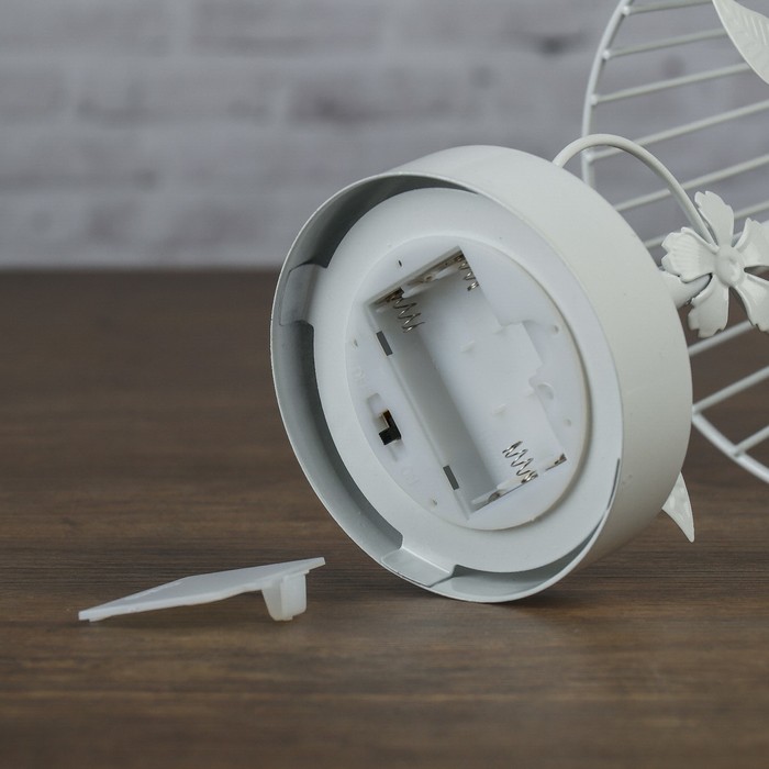 Лампа настольная лофт "Сад" белая 3ААА 14,5х14,5х30 см