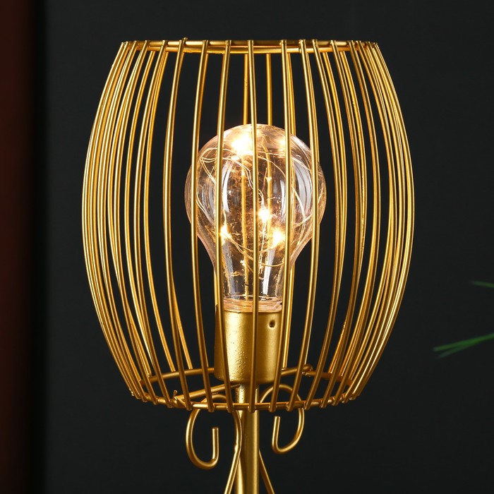 Лампа настольная лофт "Вивьен" золото 3ААА 15х15х30 см