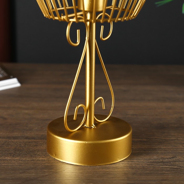 Лампа настольная лофт "Вивьен" золото 3ААА 15х15х30 см