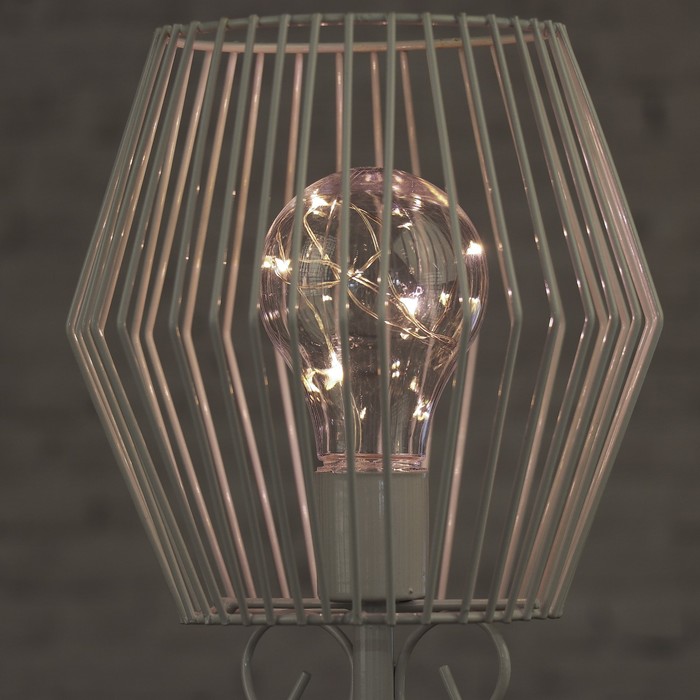 Лампа настольная лофт "Вивьен" белая 3ААА 15х15х30 см