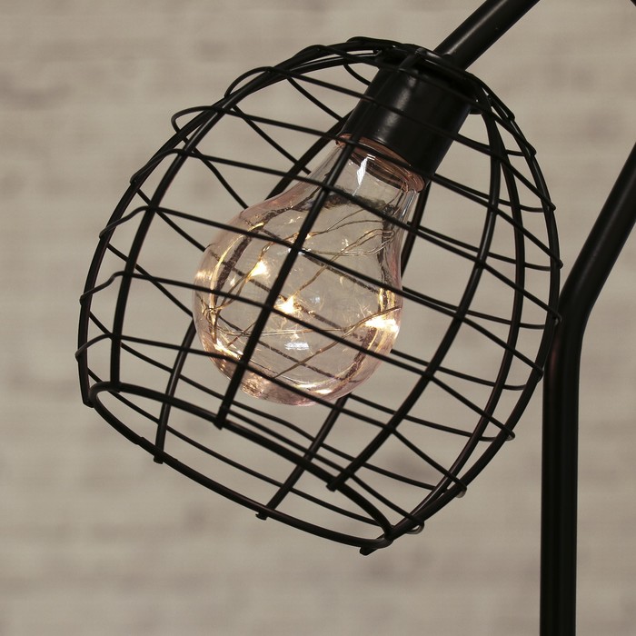 Лампа настольная лофт "Идея" чёрная 3ААА 14х18х33 см