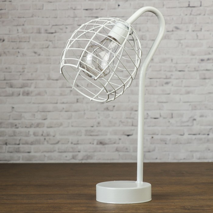 Лампа настольная лофт "Идея" белая 3ААА 14х18х33 см