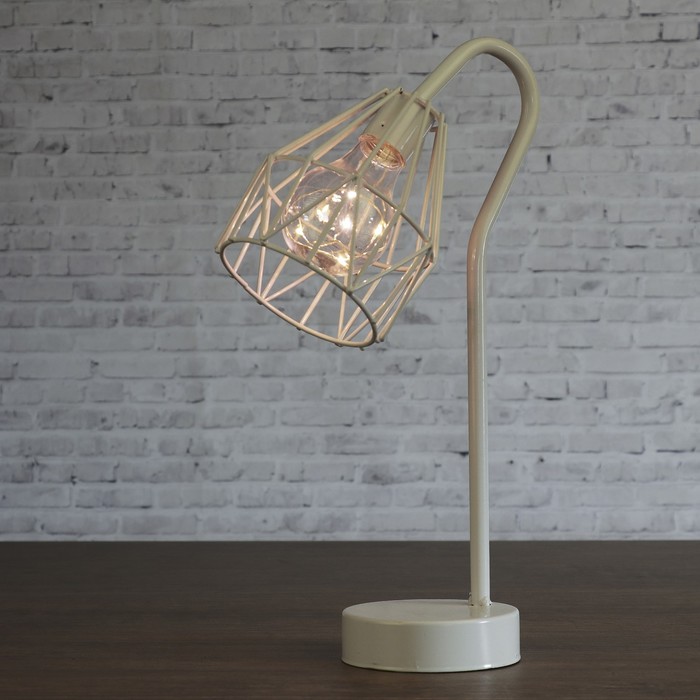 Лампа настольная лофт "Студия" белая 3ААА 13,519х32,5 см