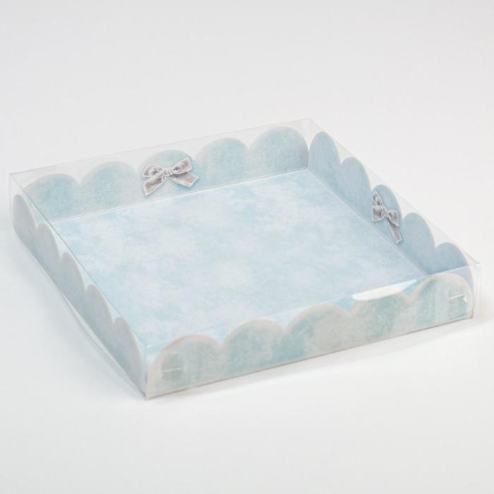 Коробка для кондитерских изделий с PVC крышкой «Сюрприз», 18 х 18 х 3 см