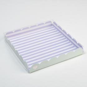

Коробка для кондитерских изделий с PVC-крышкой «Люби и мечтай», 21 × 21 × 3 см