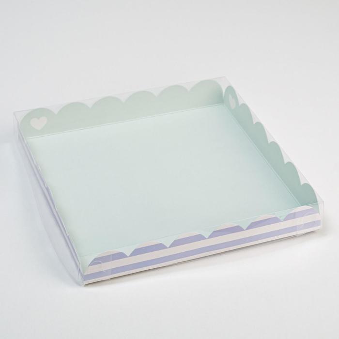 Упаковка для кондитерских изделий с PVC крышкой «Люби и мечтай», 21 х 21 х 3 см