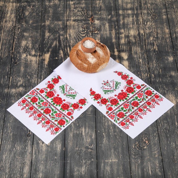 Рушник с орнаментом "Цветочный сад", 100х25 см