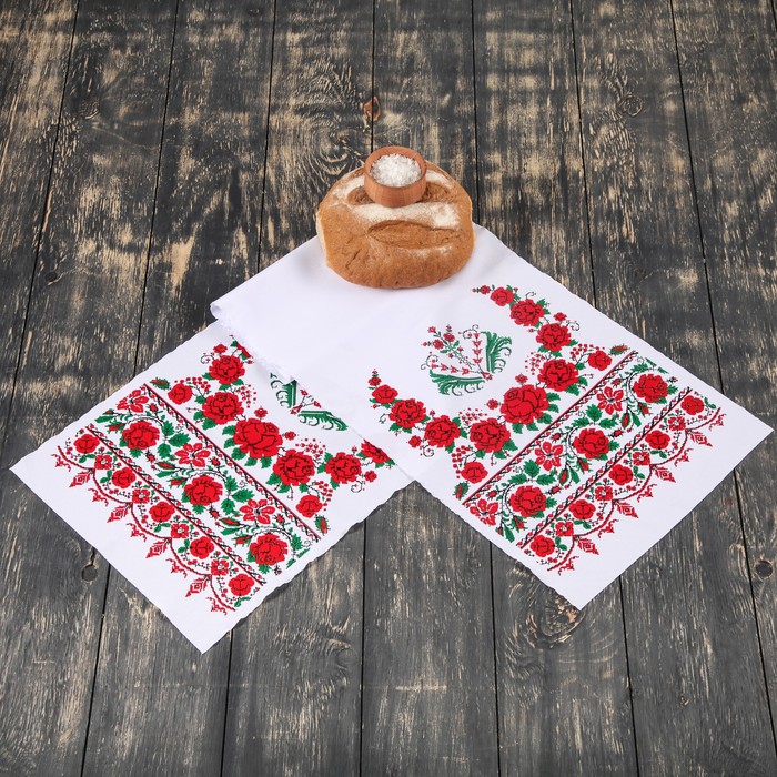Рушник с орнаментом "Цветочный сад", 150х30 см