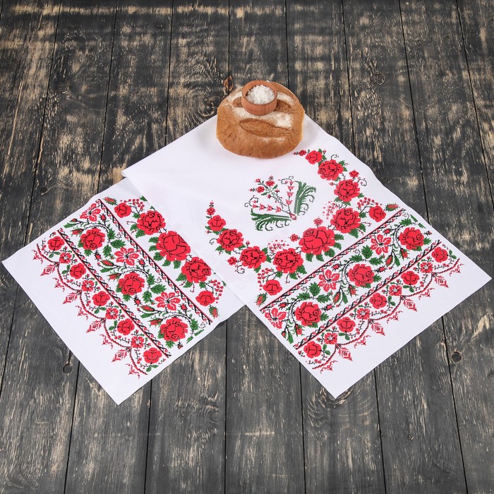 Рушник с орнаментом "Цветочный сад", 170х35 см