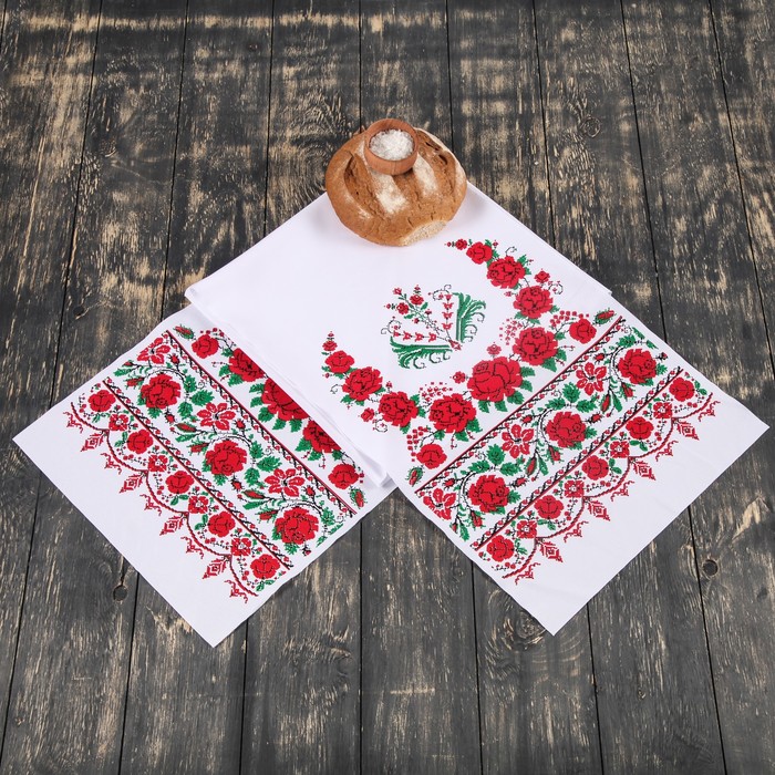 Рушник с орнаментом "Цветочный сад", 200х35 см