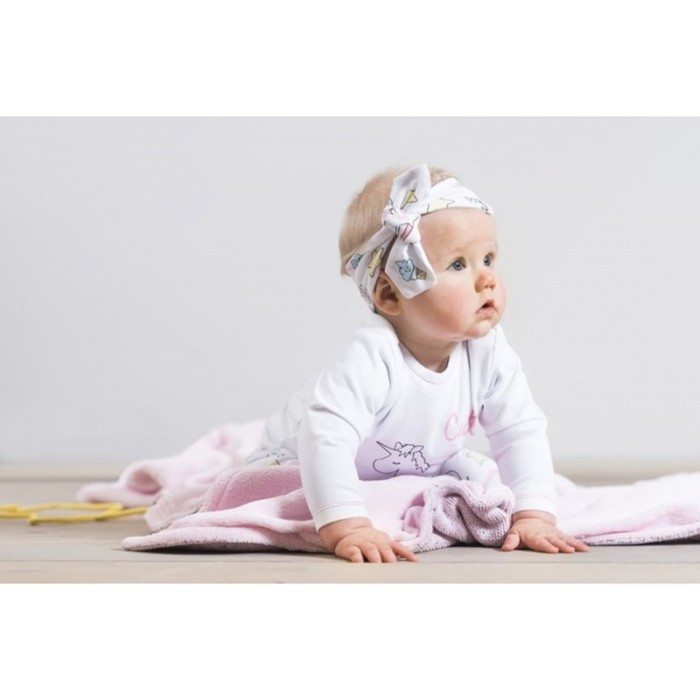 Повязка на голову, 0-12 мес, принт единорог 503-001-65159