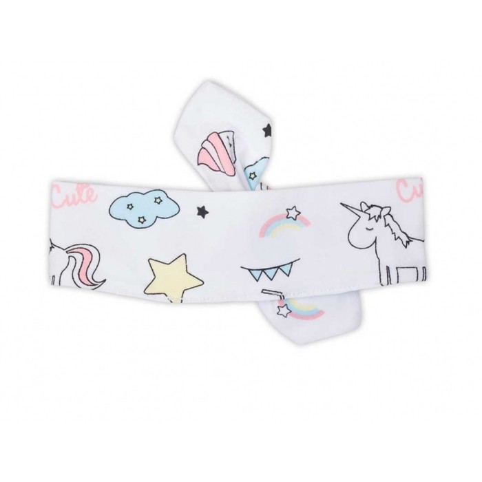 Повязка на голову, 0-12 мес, принт единорог 503-001-65159