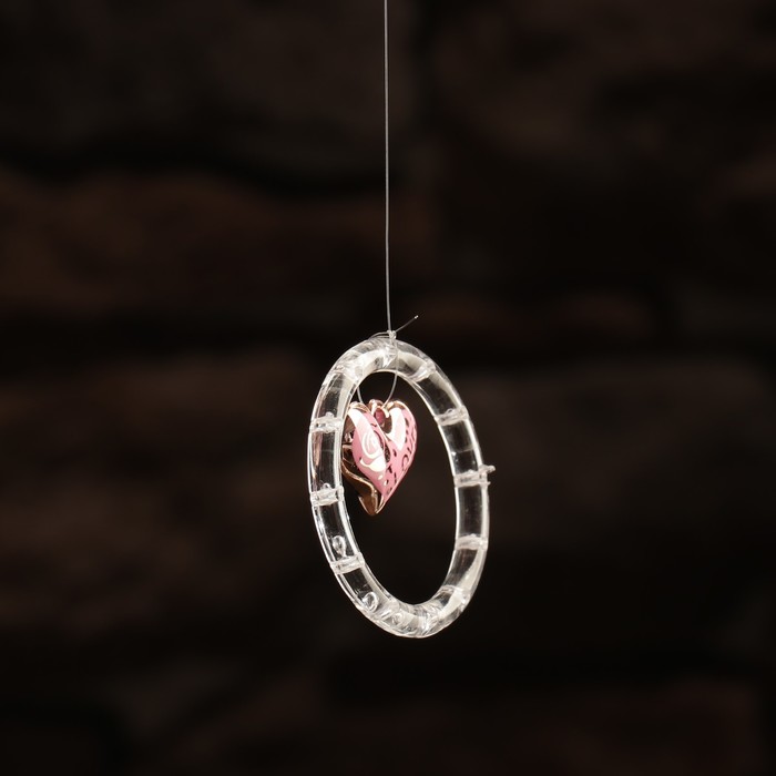 Музыка ветра пластик "Сердце в круге" 5 трубок 6 элементов МИКС 69 см