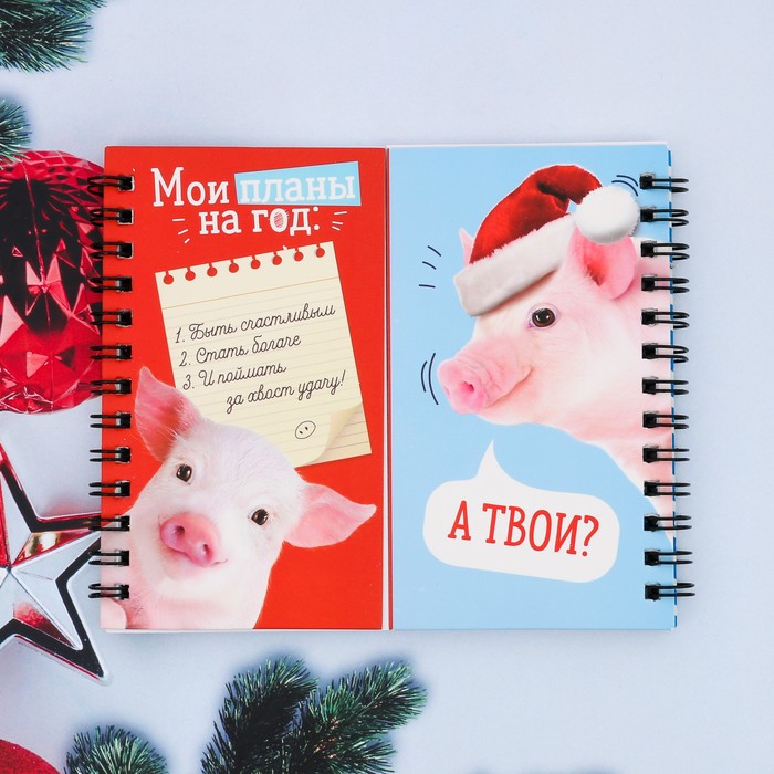 Блокнот двухсторонний "Мои планы на год", 48 листов