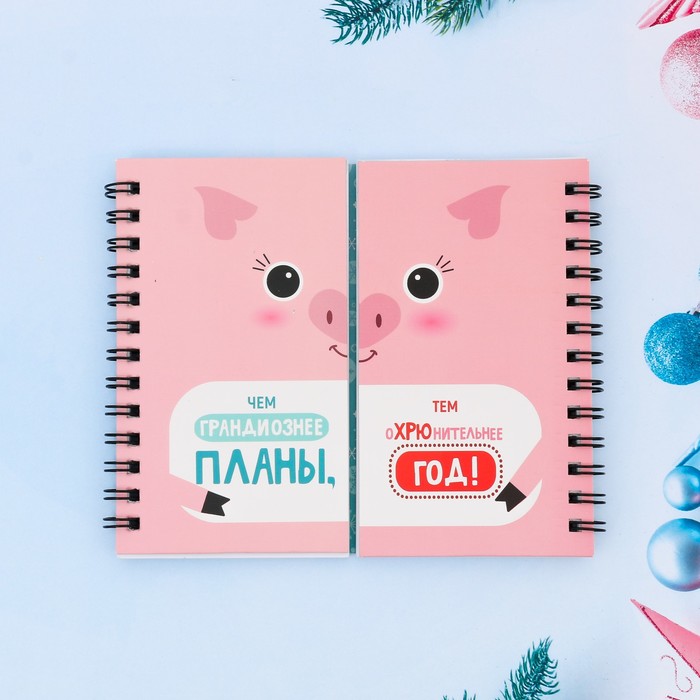 Блокнот двухсторонний "Грандиозные планы - оХРЮнительный год!", 48 листов
