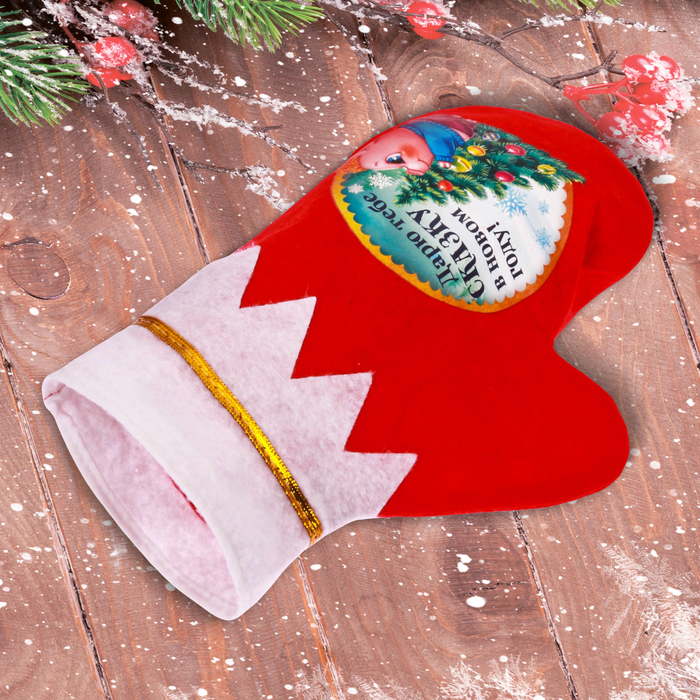 Мешок - варежка для подарков "Дарю тебе сказку в Новом году!"